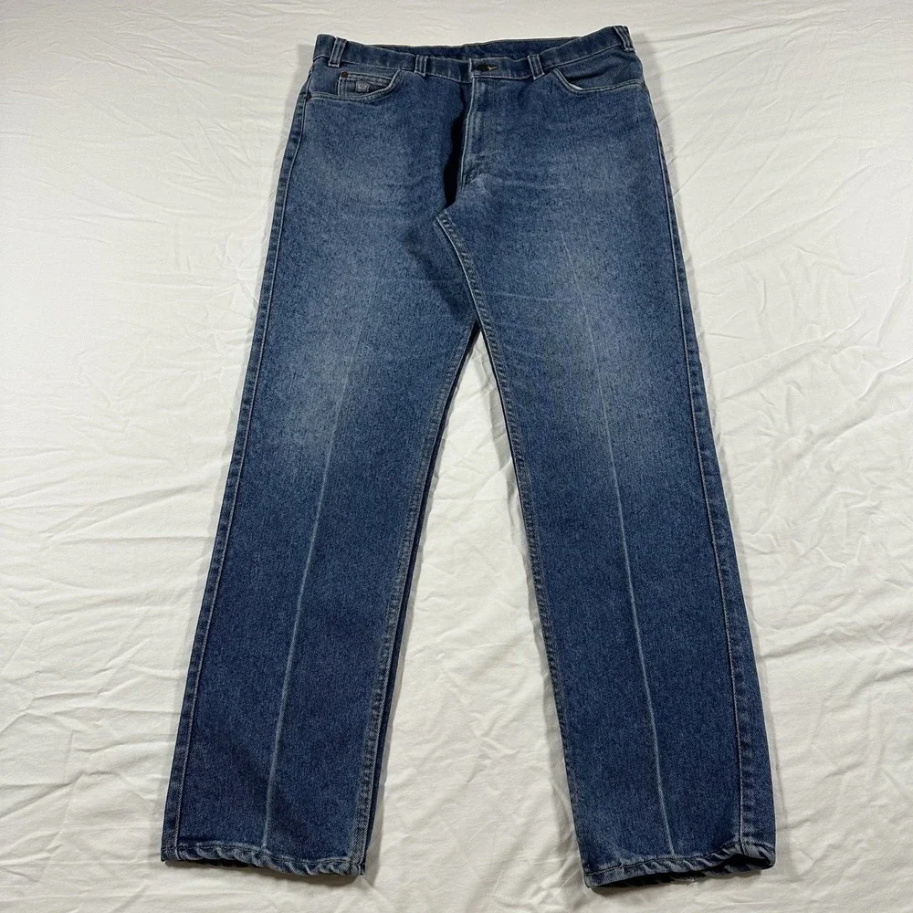 90s Levis Jeans‎ 38x34 Orange & Silver Tab With Skosh More Room Blue Denim Wash
